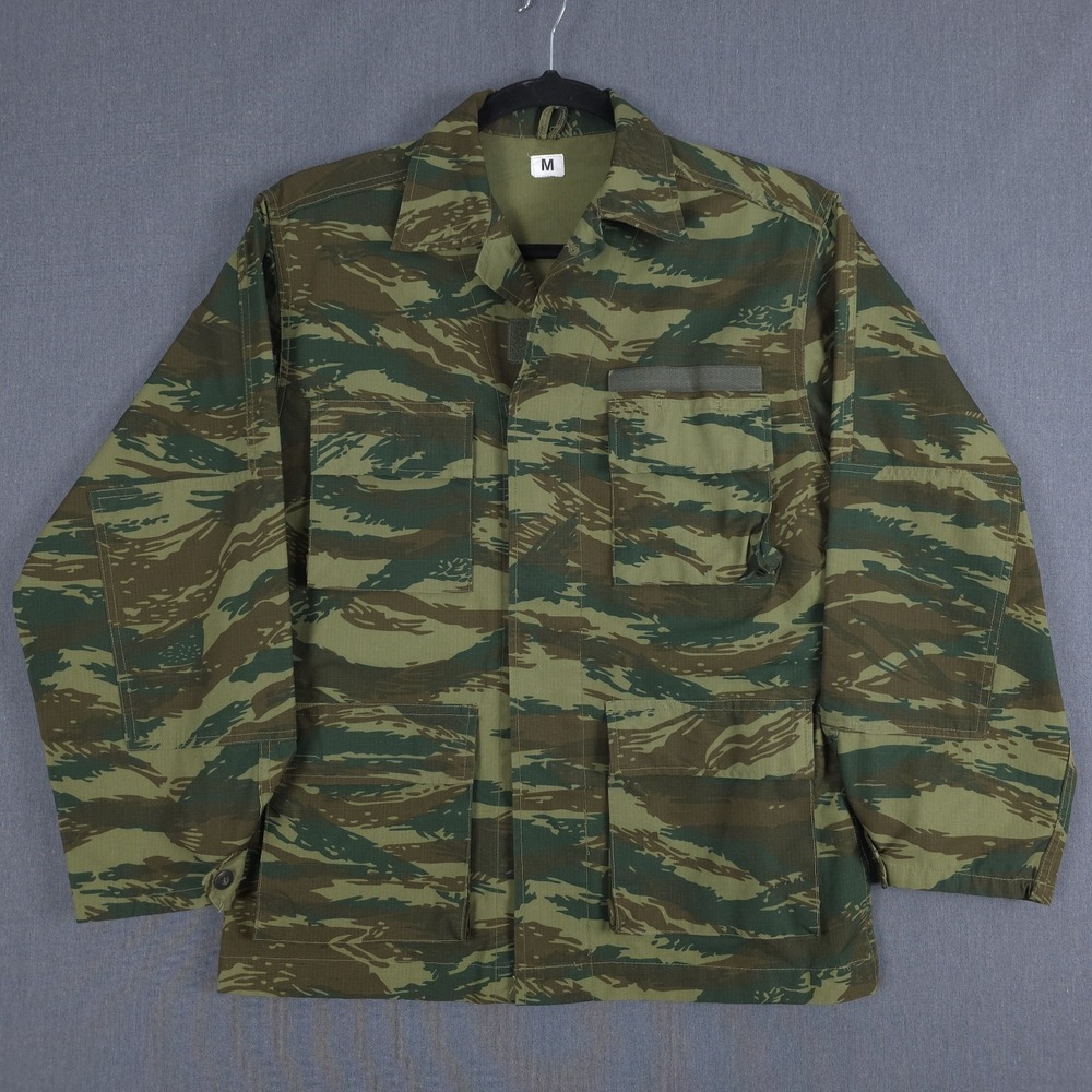 Greek Army Military BDU Field Jacket Lizard Camouflage Size Medium Greece Camo